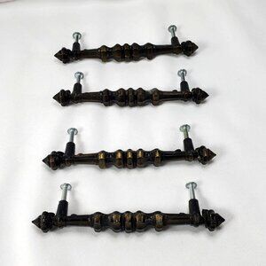 Vintage Antique-Style Amerock Bronze Cabinet Drawer Pull Handles Set Of 4